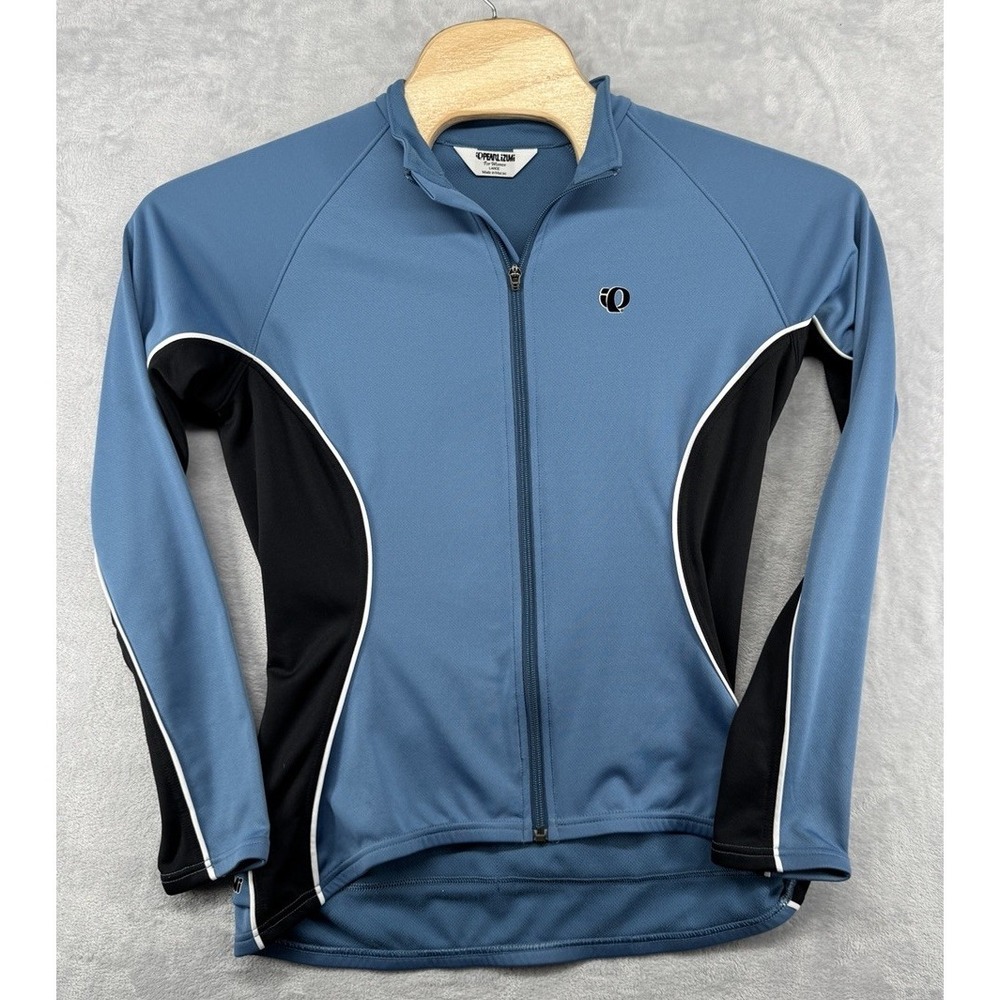 Vintage Pearl Izumi Long Sleeve Full Zip Cycling Jersey Blue Women's Size‎ L